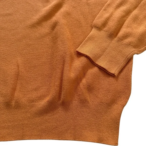 NWT J. Crew Men’s Size Large Orange 100% Cotton Pullover Sweater